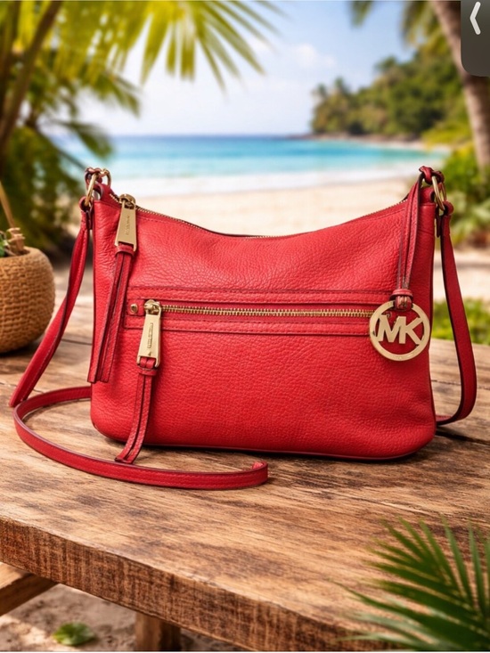 Michael Kors Handbags - Michael Kors Coral Leather Crossbody Bag